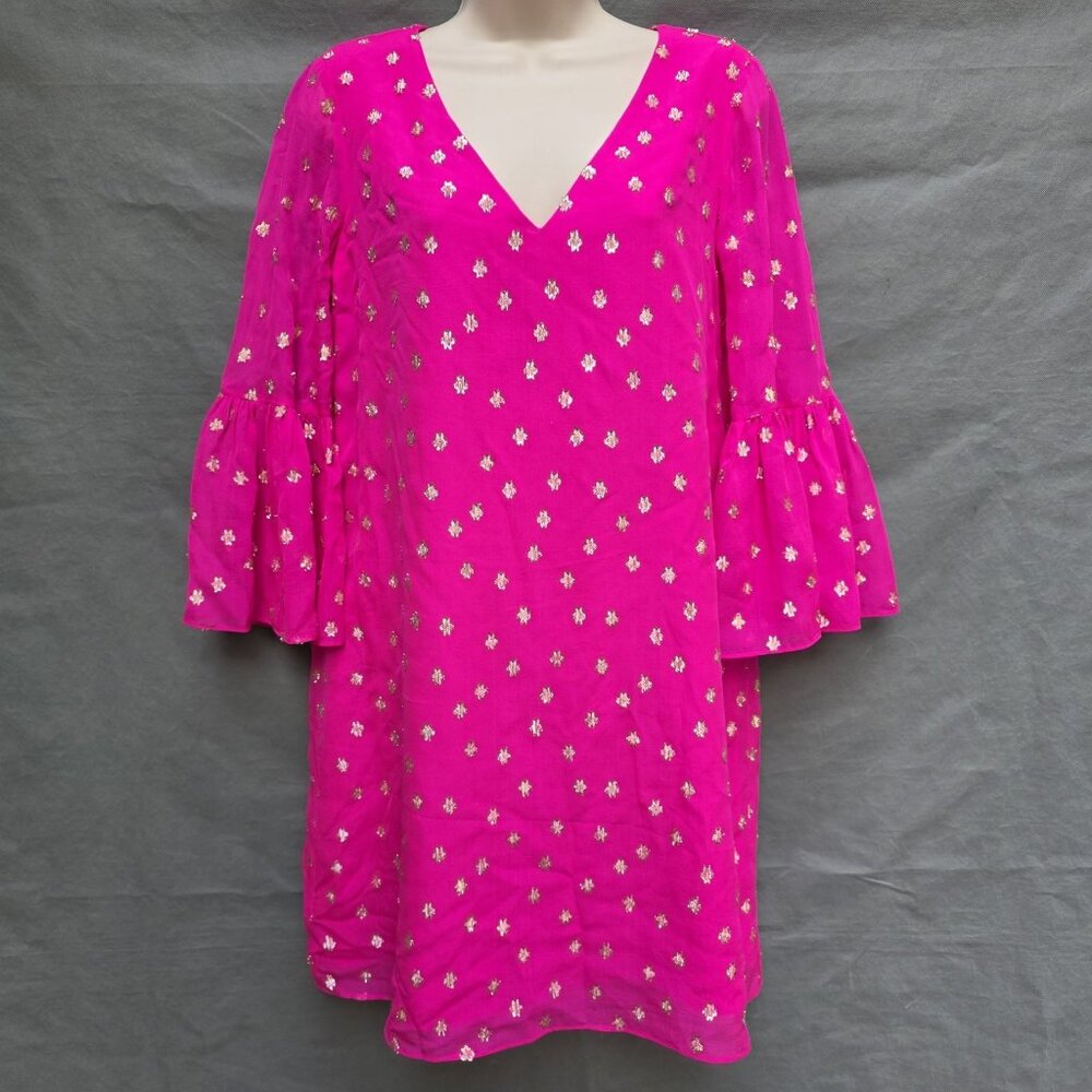Lilly Pulitzer 29915 Caroline Tunic Dress Starry Chiffon Pinata Pink Size 4